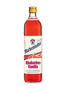 Das Foto einer Flasche Rhabarber-Vanille