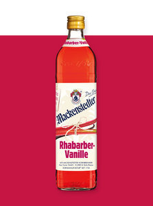 Das Foto einer Flasche Rhabarber-Vanille