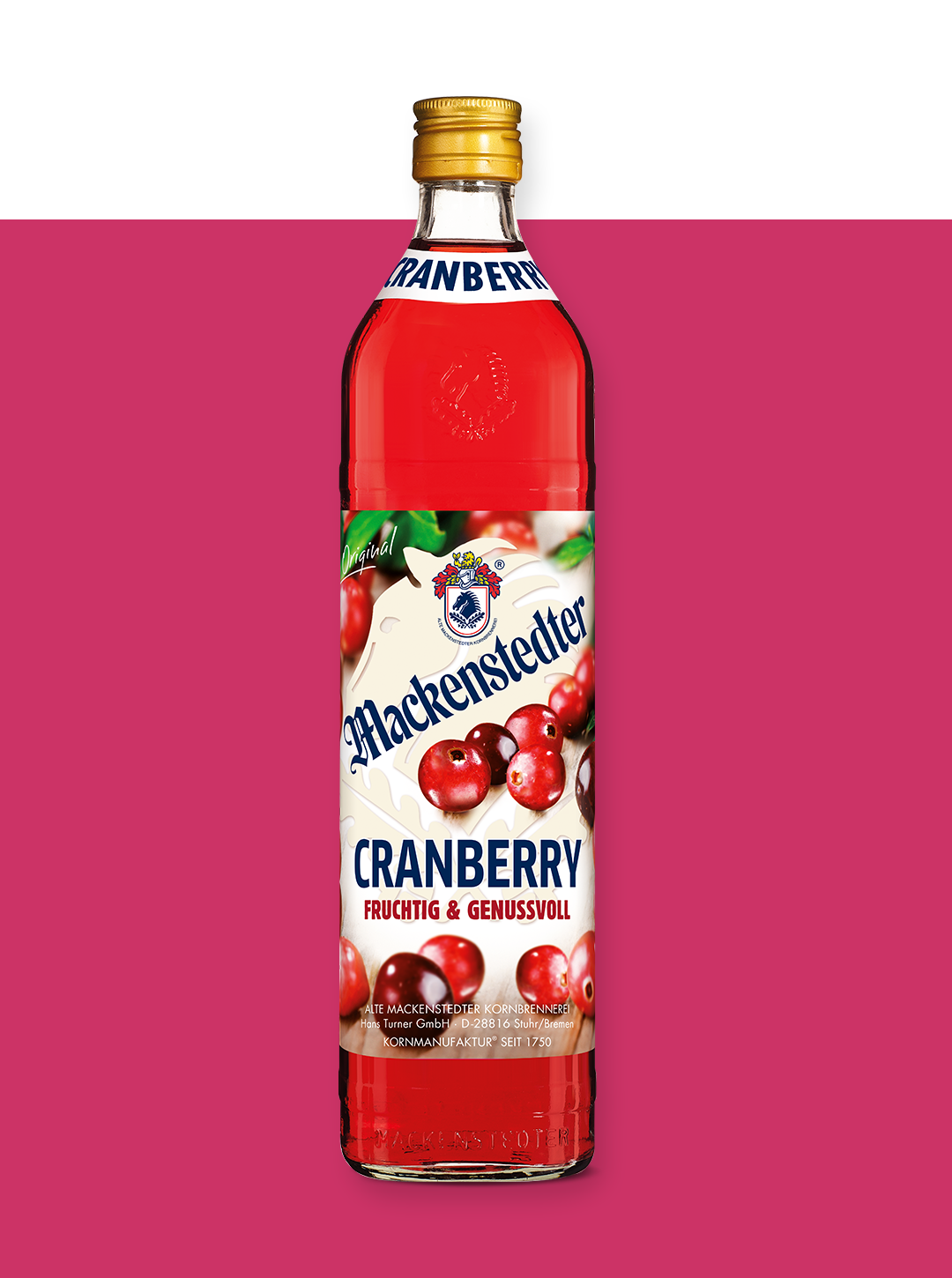 Das Foto einer Flasche Cranberry