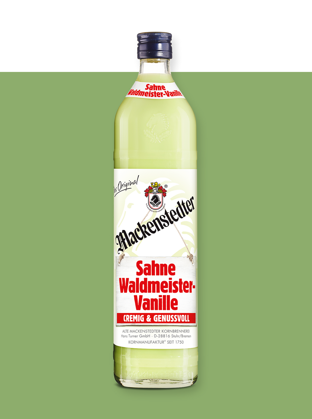 Das Foto einer Flasche Sahne Waldmeister-Vanille