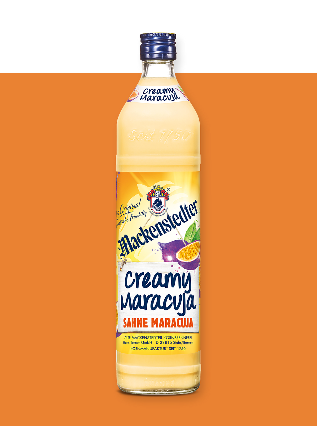 Das Foto einer Flasche Creamy Maracuja
