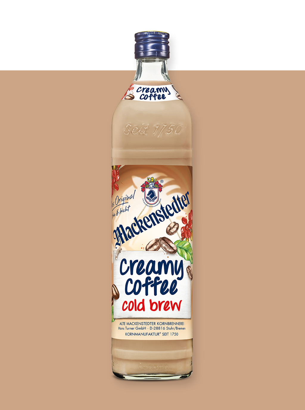 Das Foto einer Flasche Creamy Coffee