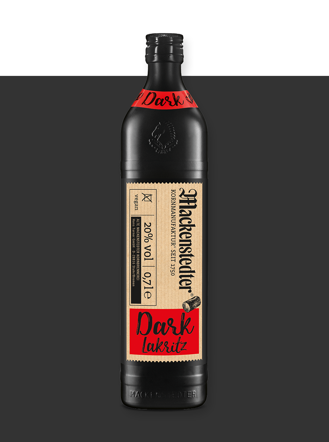 Das Foto einer Flasche Dark